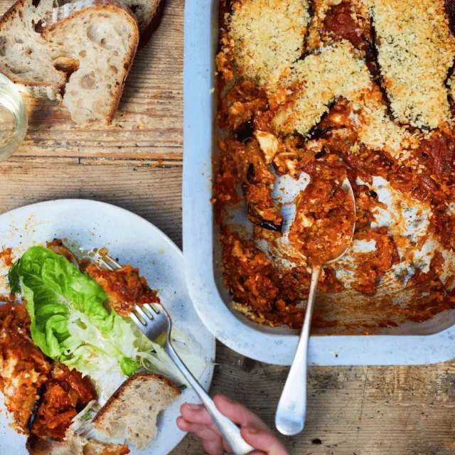 Aubergine Parmigiana For Two