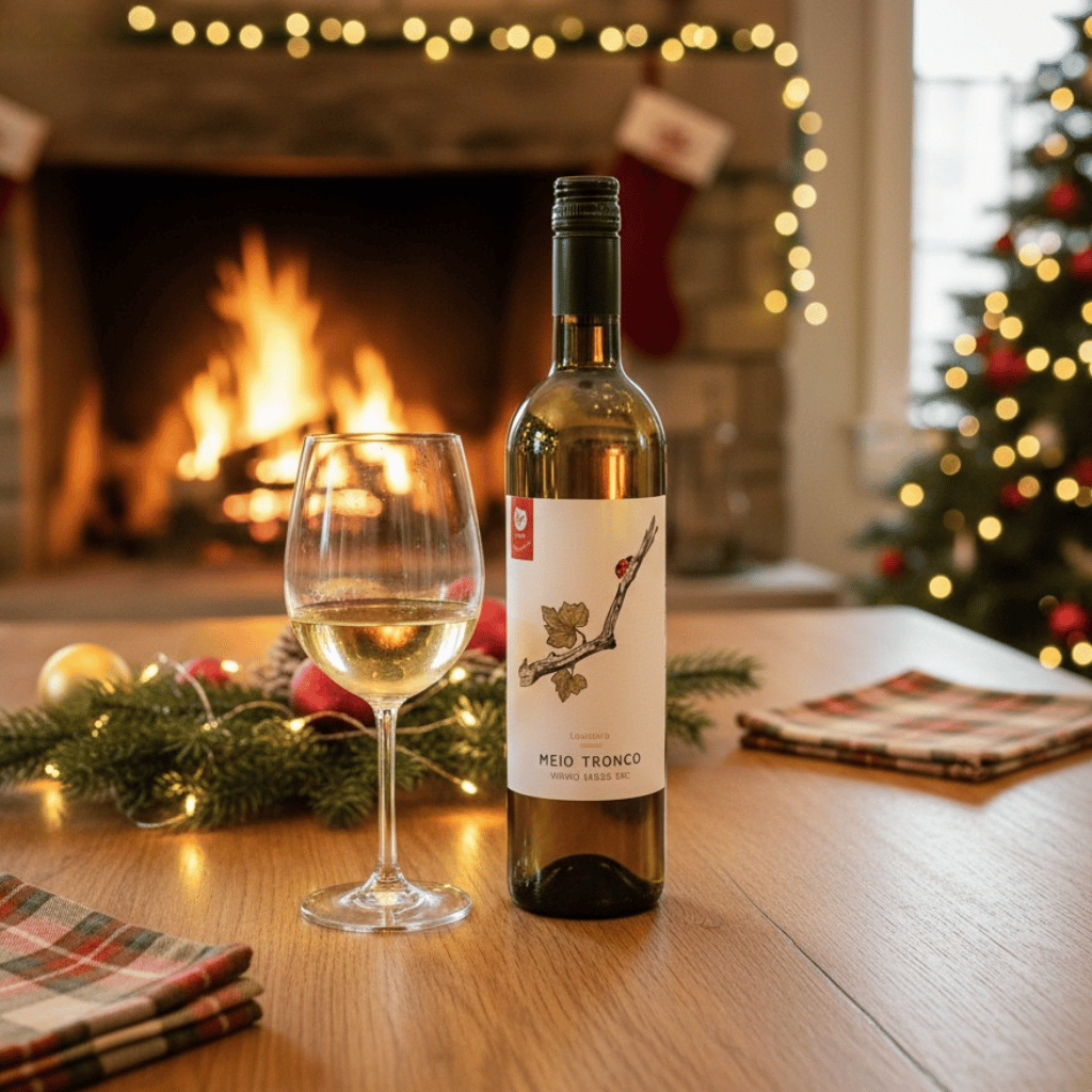 Thumbnail: Meio Tronco white wine bottle Image 1