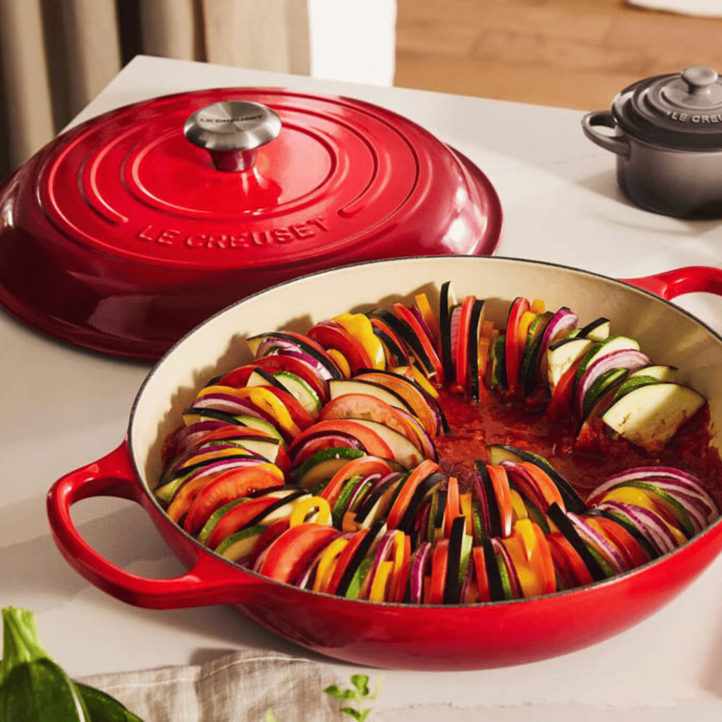 Thumbnail: Cast iron shallow casserole dish Image 1