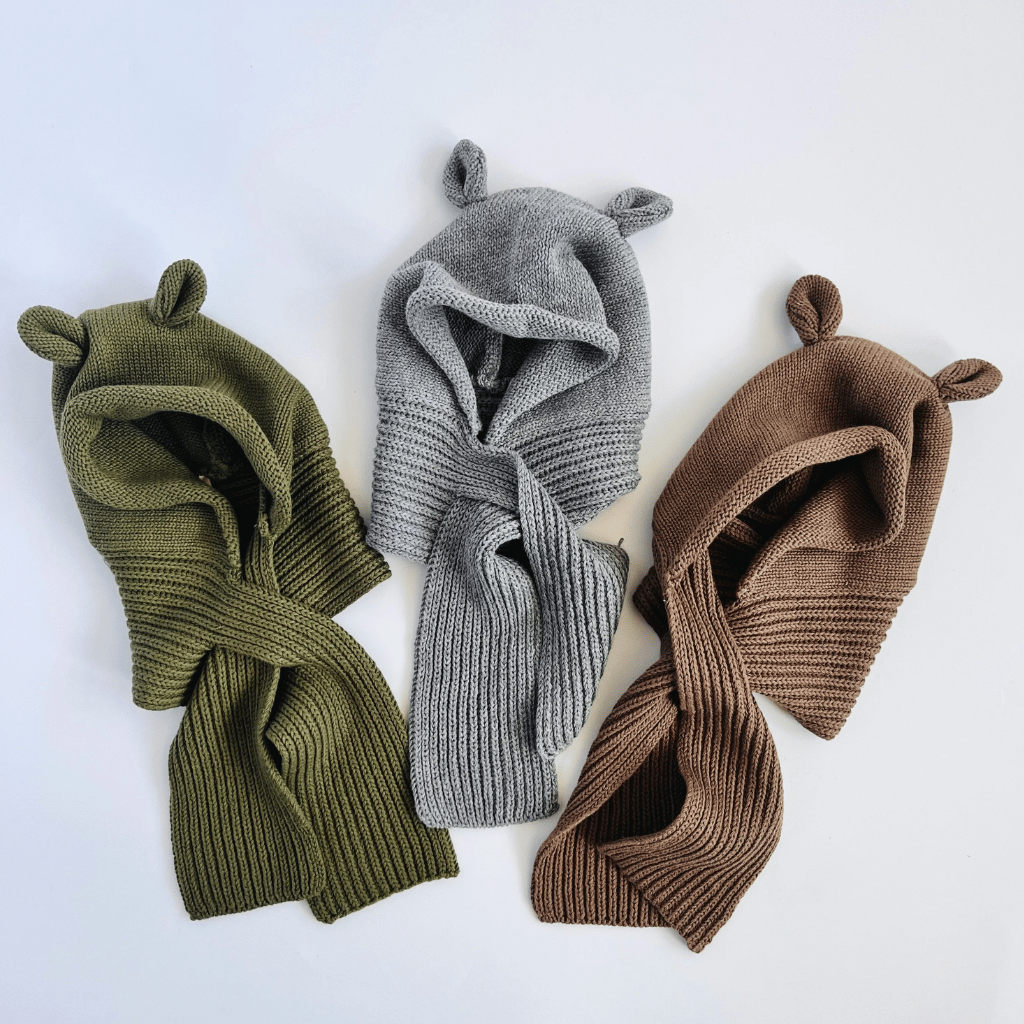 Thumbnail: Cotton knit hat & scarf Image 1