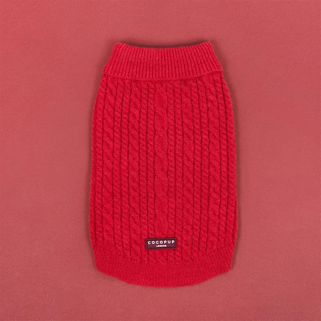 Thumbnail: Cable knit dog jumper Image 5
