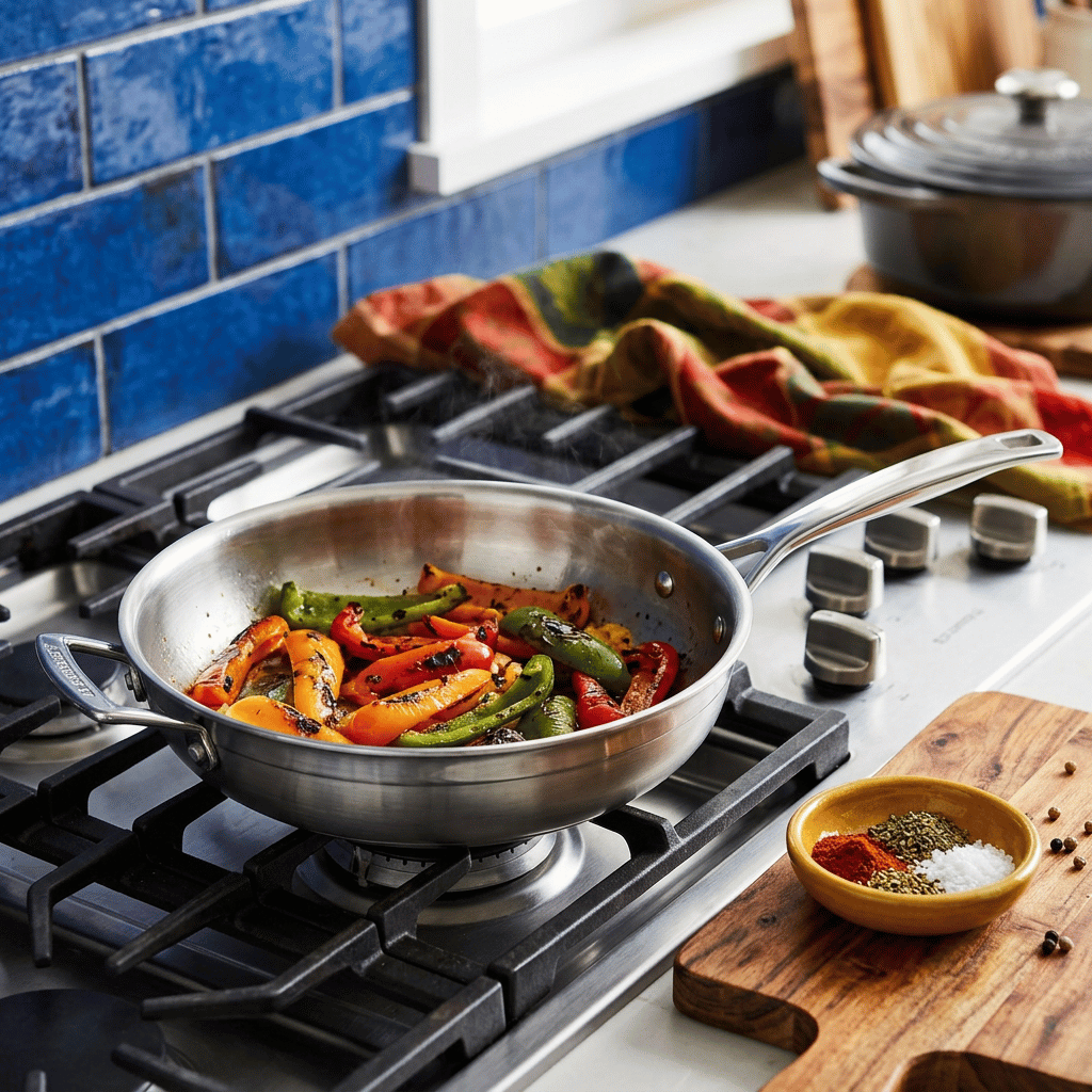 Thumbnail: Stainless steel frying pan Image 1