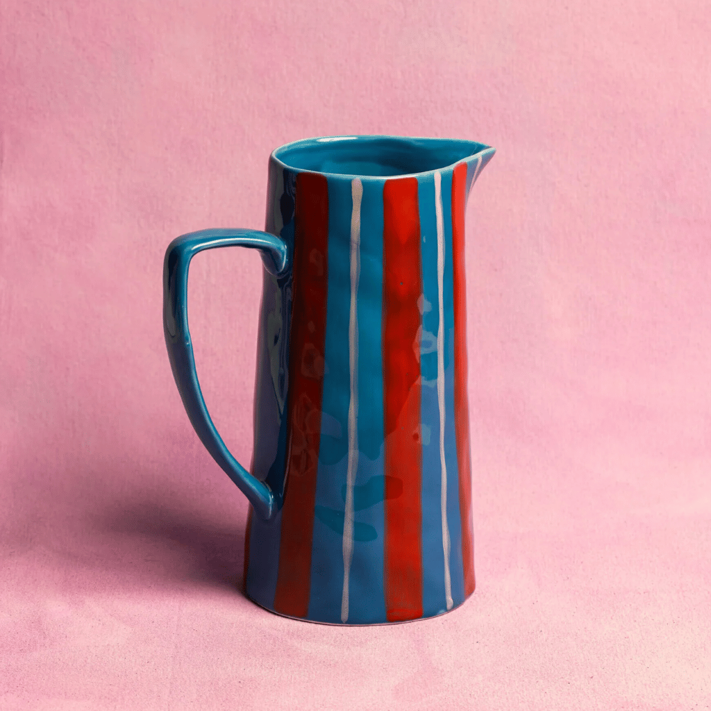 Thumbnail: Striped ceramic jug Image 3