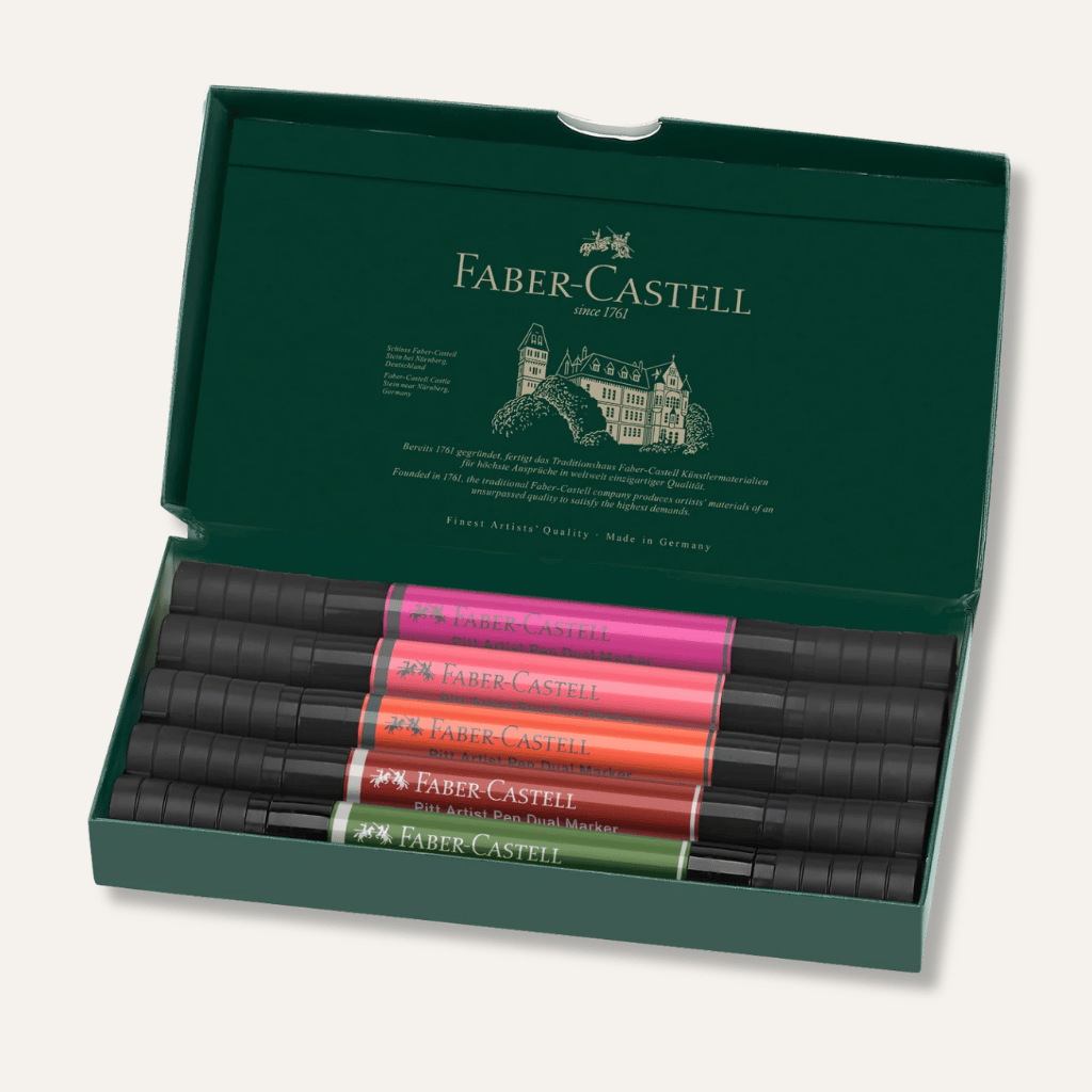 Thumbnail: Set of 5 dual-nibbed artist's pens Image 4