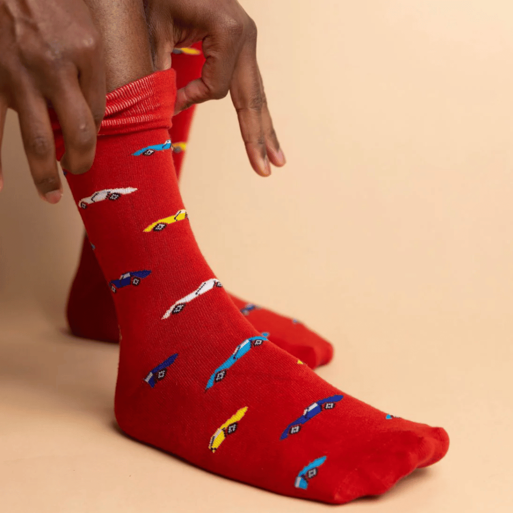 Thumbnail: Statement pair of men's bamboo socks Image 6