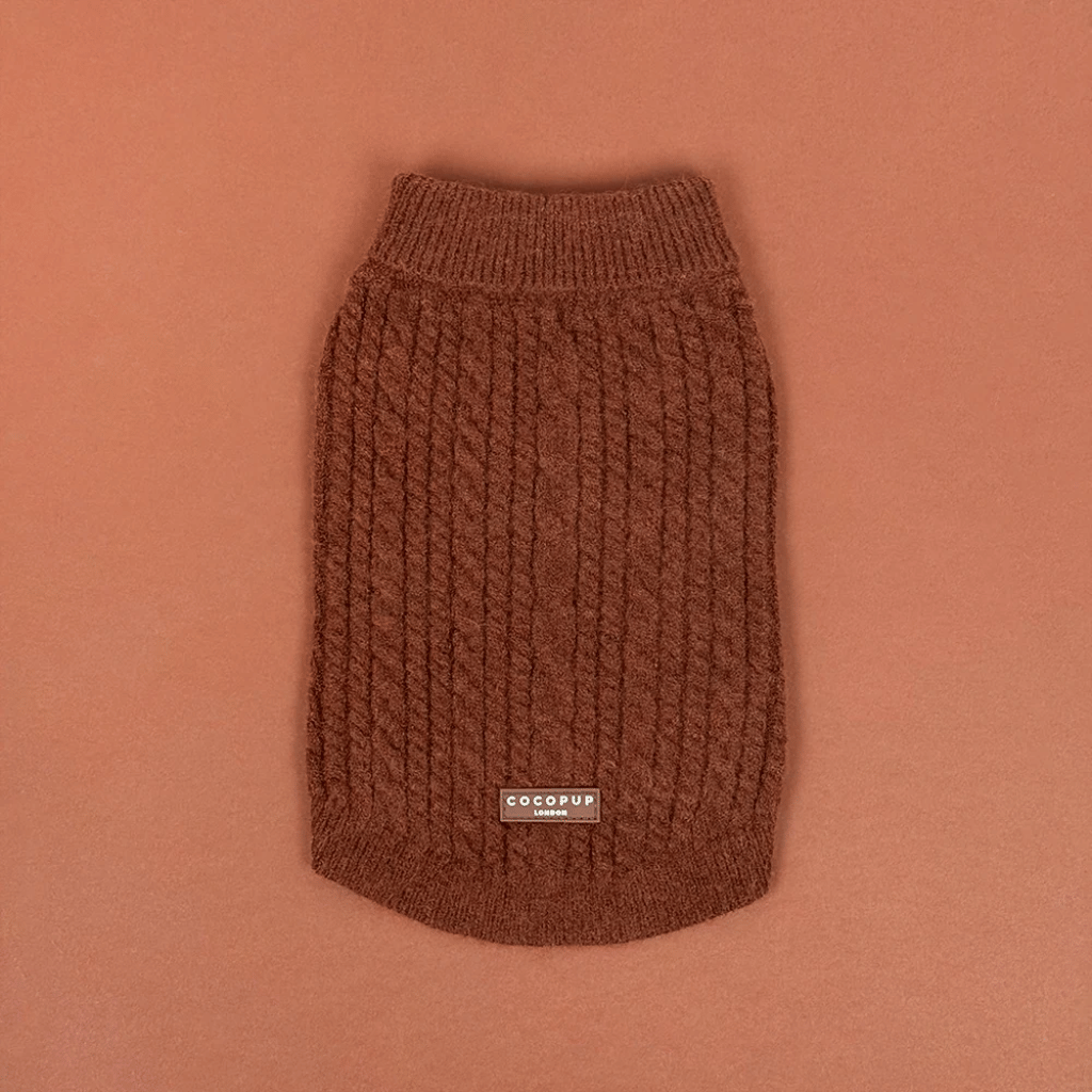 Thumbnail: Cable knit dog jumper Image 6