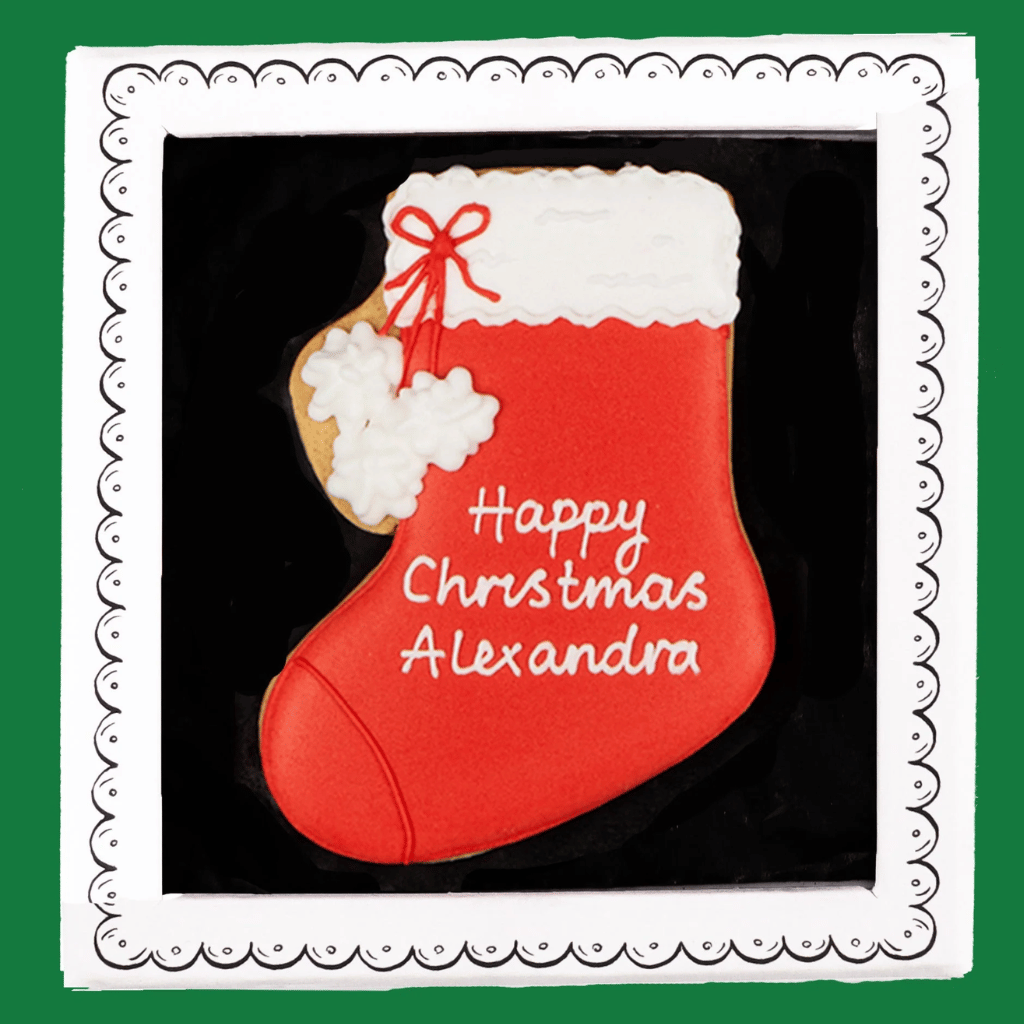 Thumbnail: Christmas stocking letterbox biscuit Image 2
