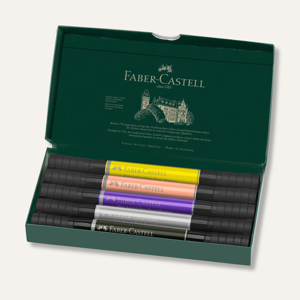 Thumbnail: Set of 5 dual-nibbed artist's pens Image 7