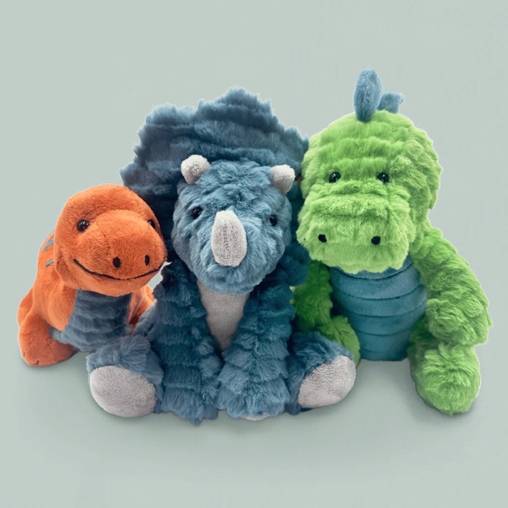 Thumbnail: Steiff dinosaur with knitted blanket Image 2
