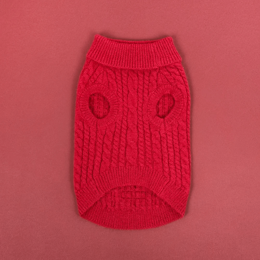 Thumbnail: Cable knit dog jumper Image 9