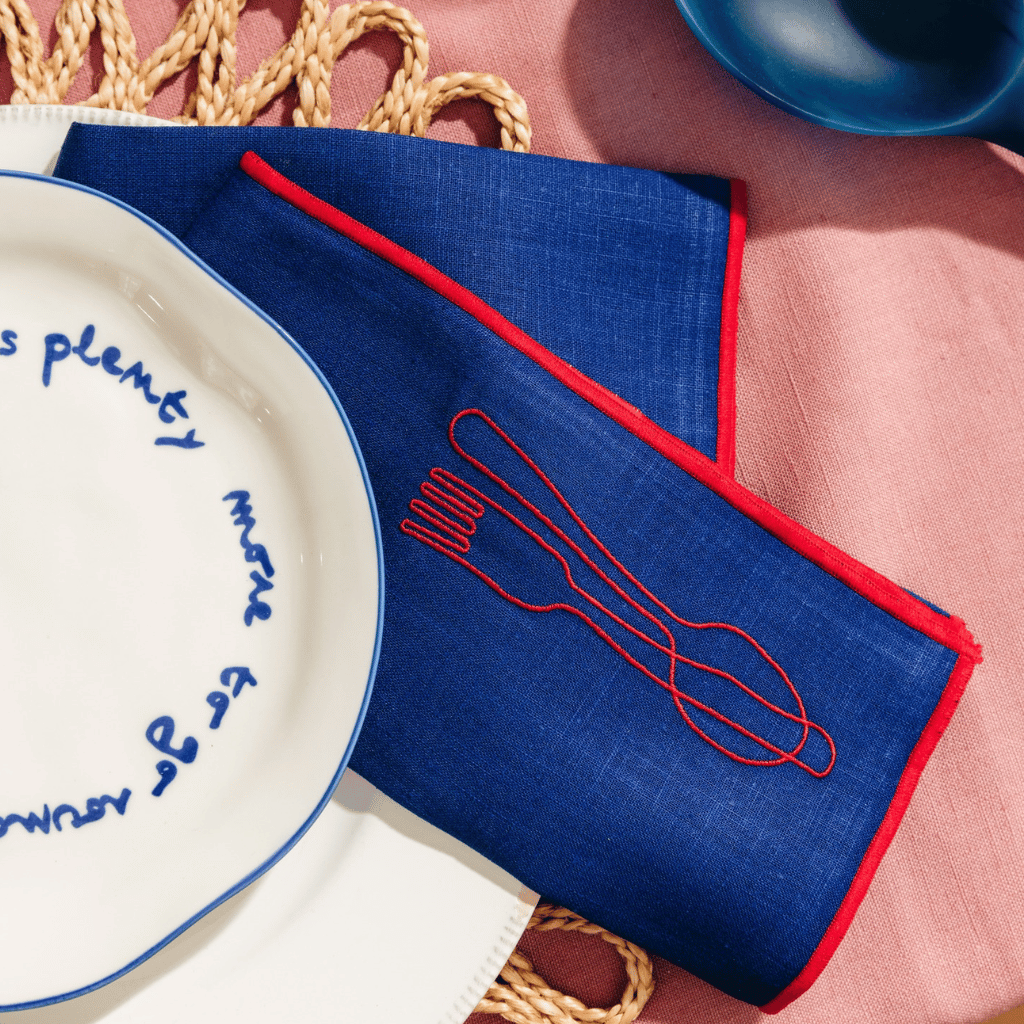 Thumbnail: Embroidered linen napkins Image 3