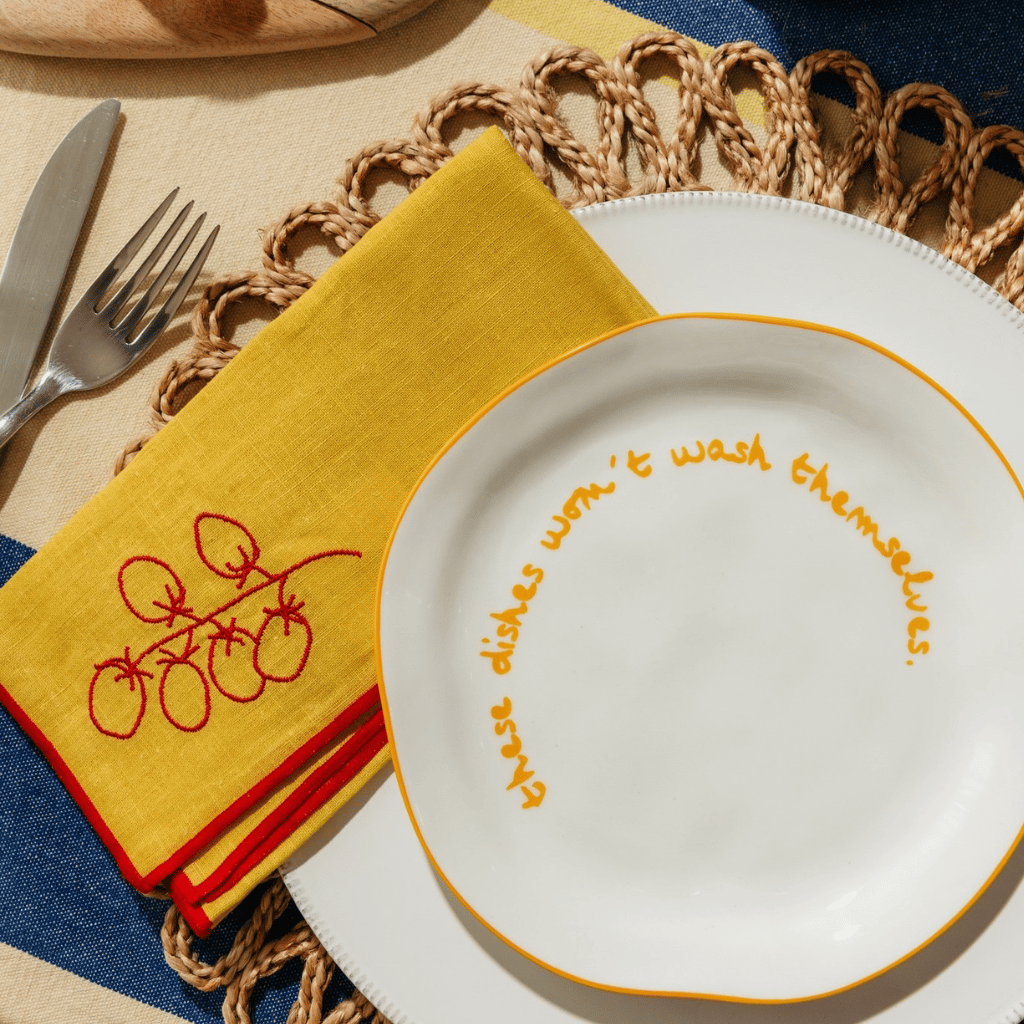 Thumbnail: Embroidered linen napkins Image 1