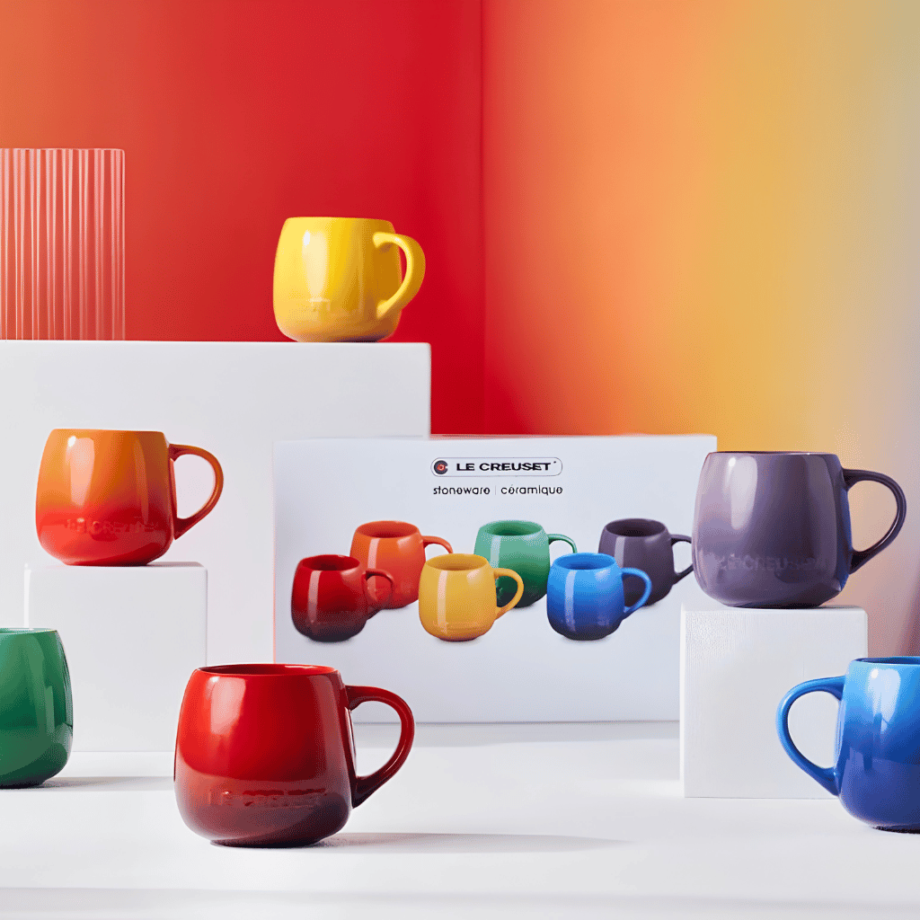 Thumbnail: Set of 6 rainbow mugs Image 1