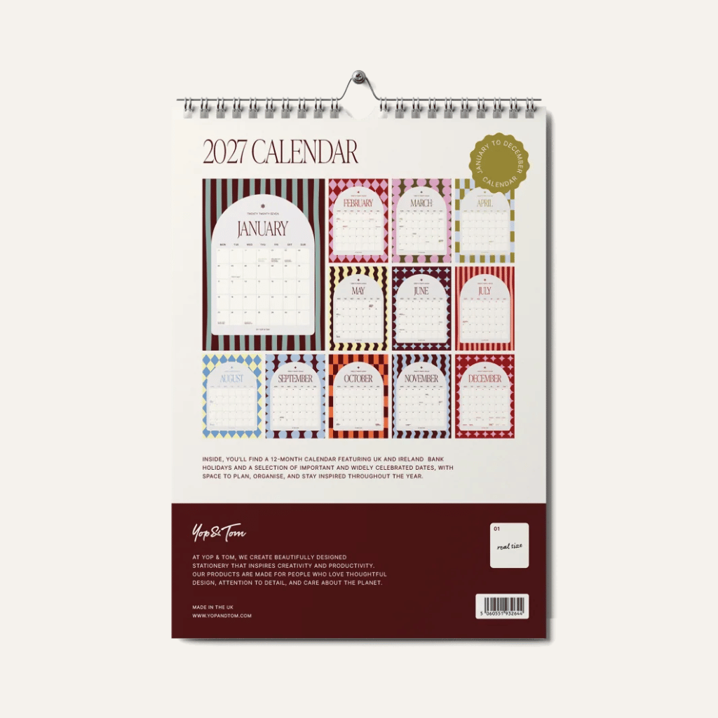 Thumbnail: 2027 A3 Wall calendar Image 4