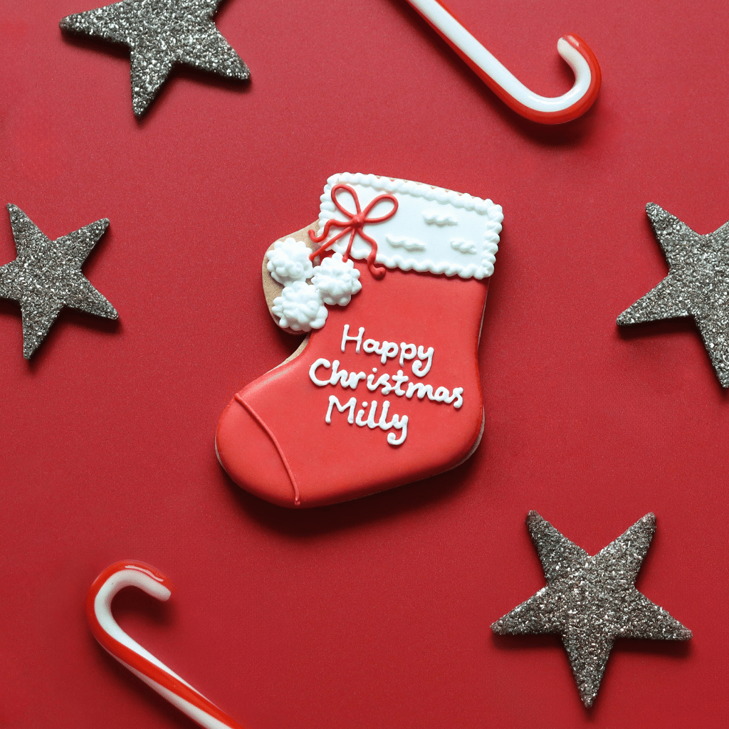 Thumbnail: Christmas stocking letterbox biscuit Image 1