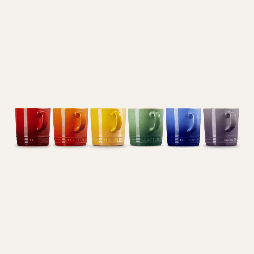 Thumbnail: Set of 6 stoneware rainbow espresso mugs Image 3