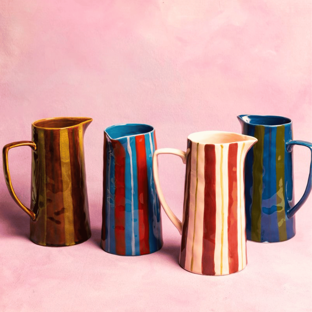 Thumbnail: Striped ceramic jug Image 5