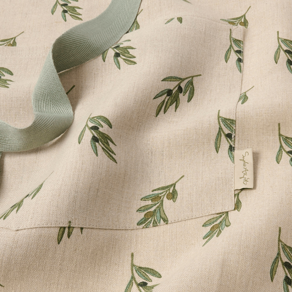 Thumbnail: Olive linen apron Image 4