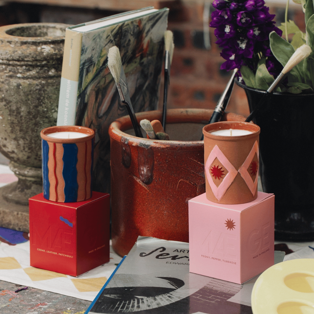 Thumbnail: Hand painted candle Image 3