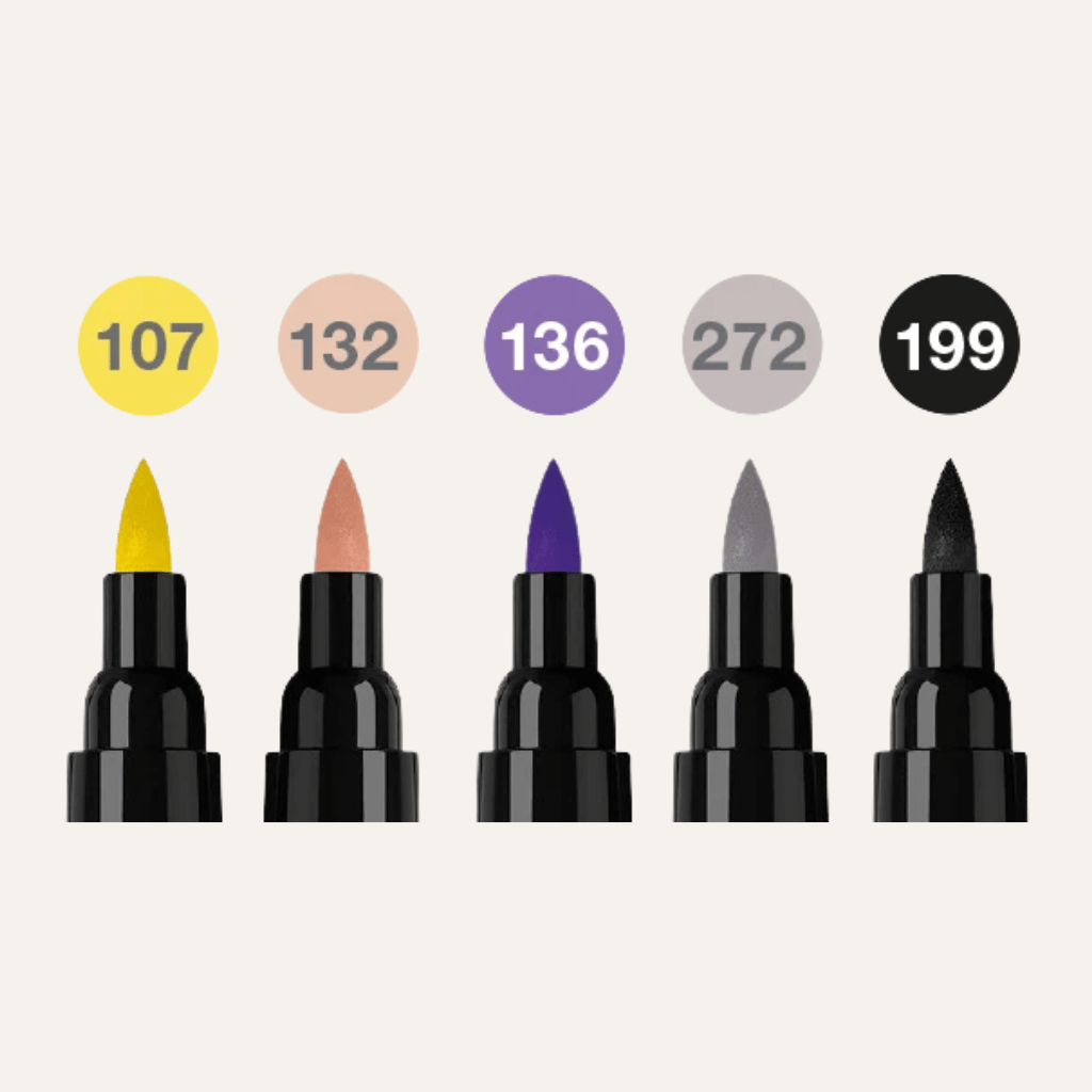 Thumbnail: Set of 5 dual-nibbed artist's pens Image 8
