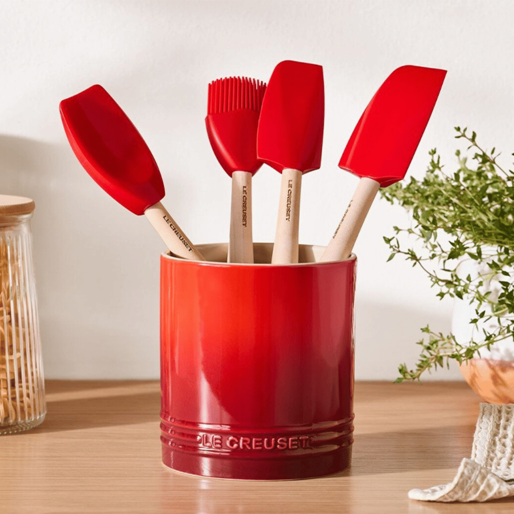 Thumbnail: Utensil set & stoneware jar Image 1