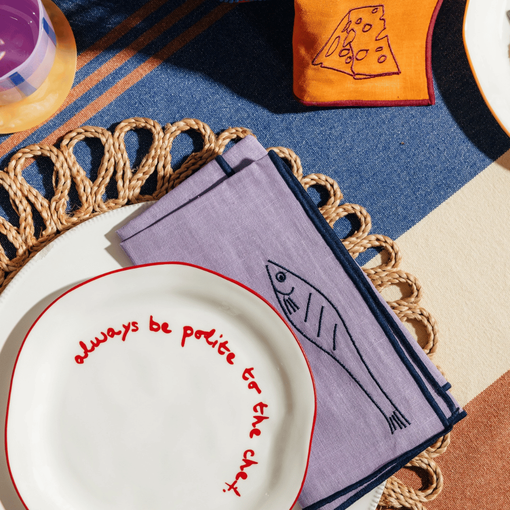 Thumbnail: Embroidered linen napkins Image 7