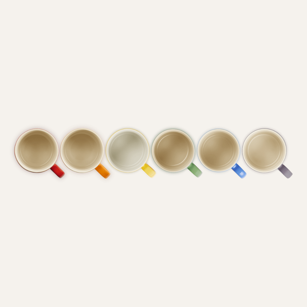 Thumbnail: Set of 6 stoneware rainbow espresso mugs Image 4