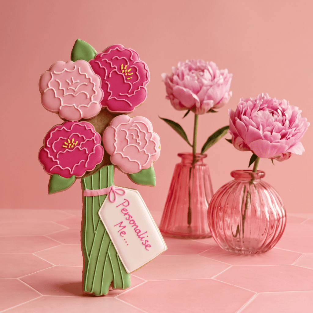 Thumbnail: Peonies letterbox biscuits Image 1